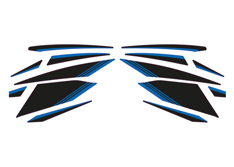 BODY GRAPHIC DECAL KIT (BLUE/BLACK)